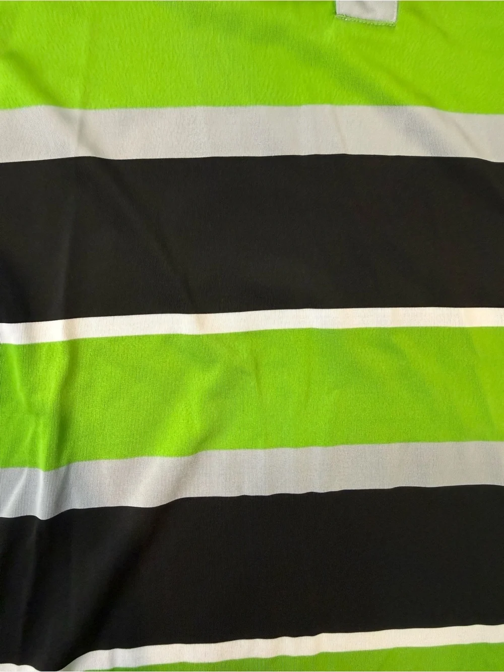 adidas Men’s Lime Green, Black & Gray Striped Polo
